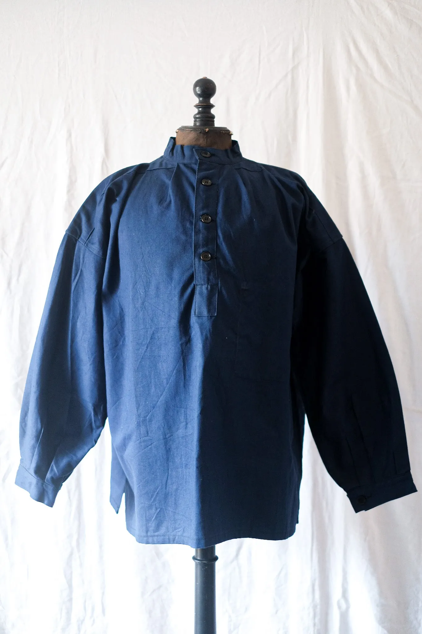 [~ 50's] vintage français indigo coton smock biaude 